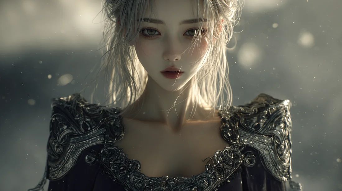 AI Music · 逆光中的银发人物
